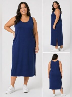 Like New Woman Within  Royal  Blue  Jersey Tank Dress 26-28W